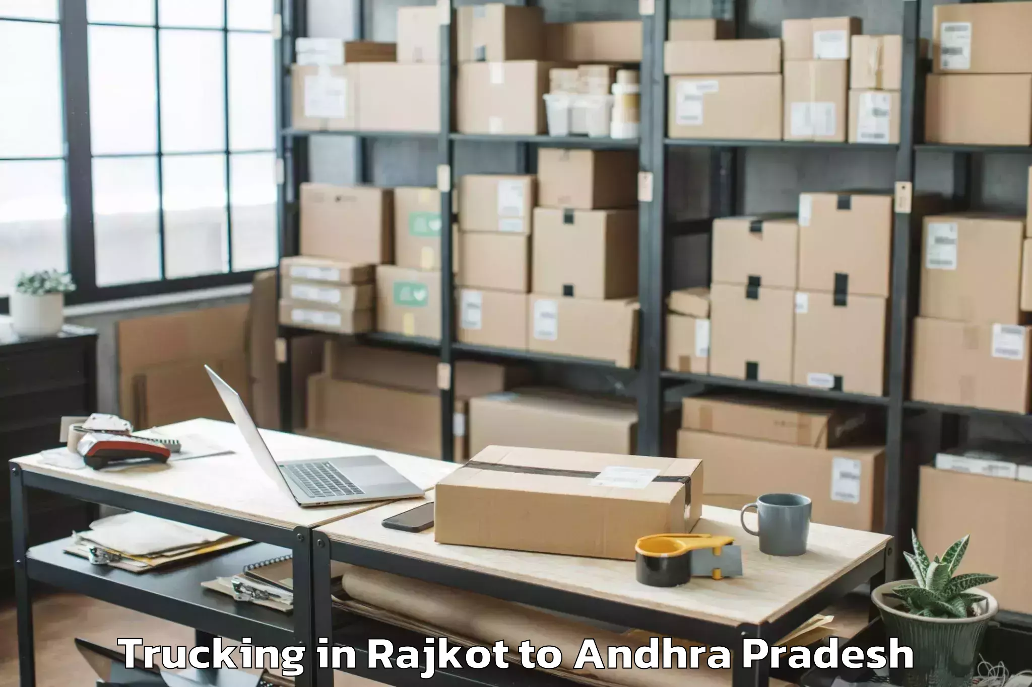 Book Rajkot to Kamepalle Trucking Online